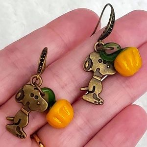 Snoopy pumpkin The great pumpkin Charlie Brown earrings handmade Halloween new